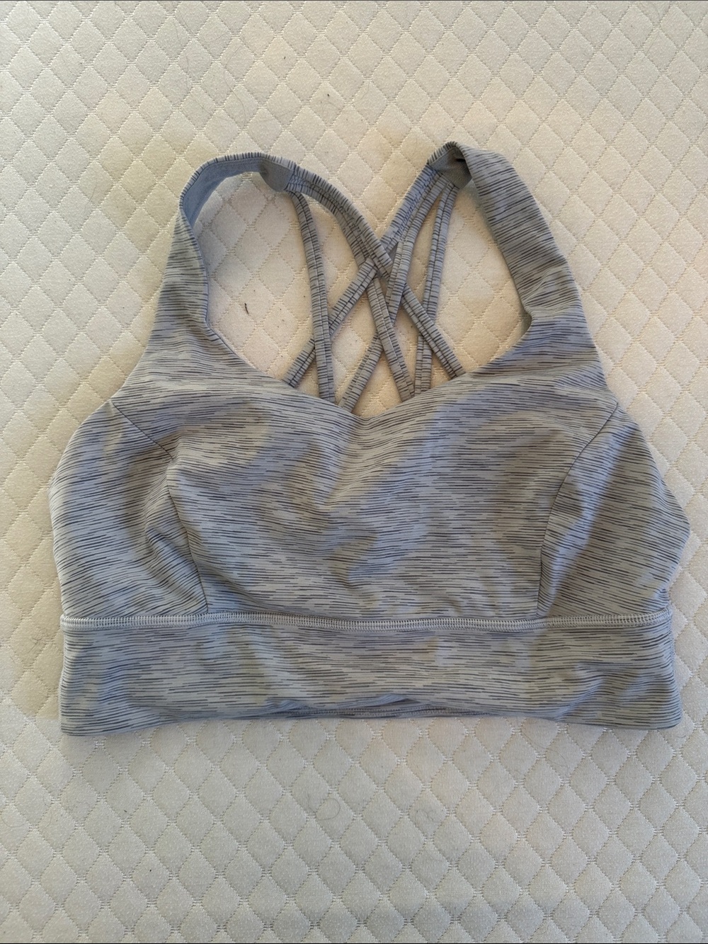lululemon athletica Free to Be Wild Bra Gray Geometric Sports Bra Size 10